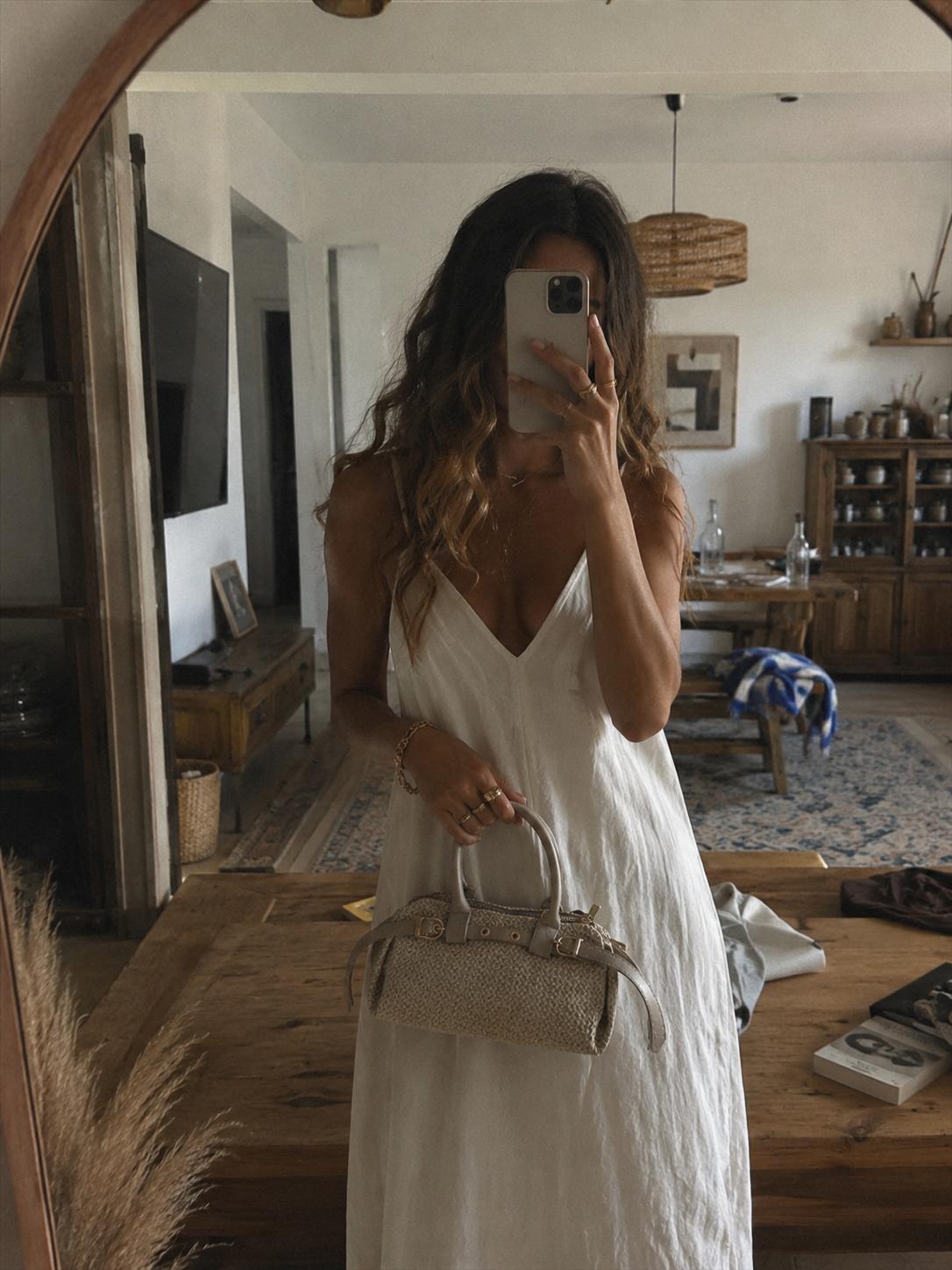 Daphne Örgü Kumaş Bej Çanta