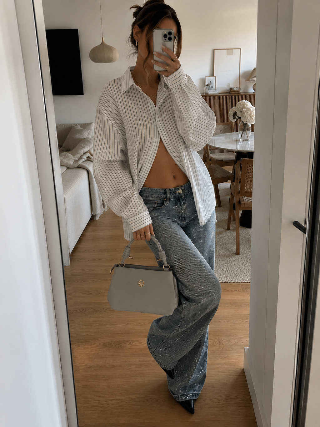 Perla Ice Grey Çanta