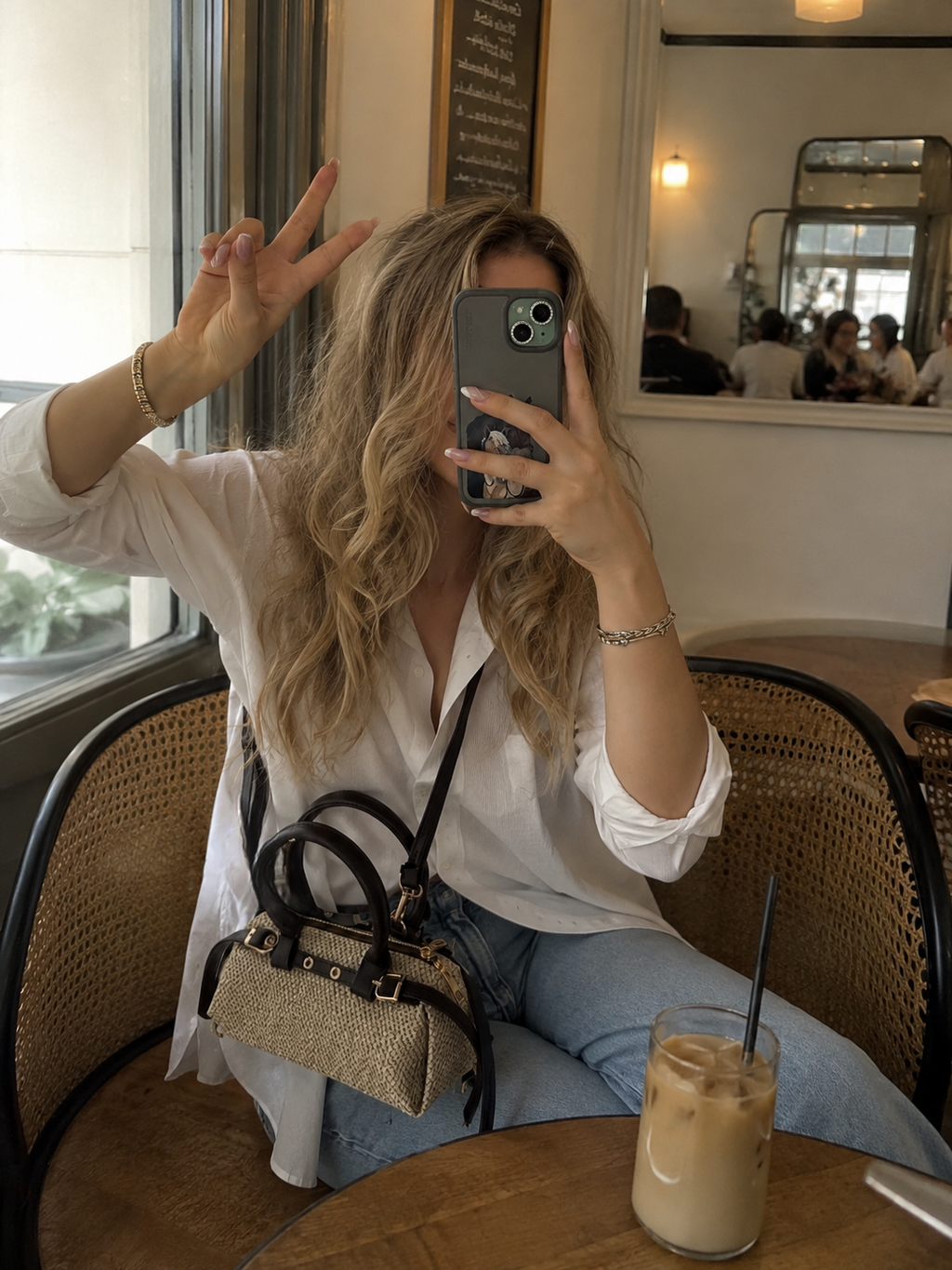 Daphne Örgü Kumaş Acı Kahve Çanta